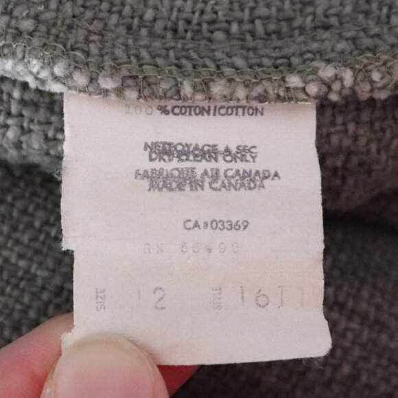 Vntg Margaret Godfrey Bagatelle V-Neck Single Button Canada Green Cotton Blazer - Picture 12 of 12